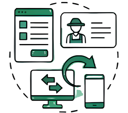 Dashboard and farmer registration overview illustration