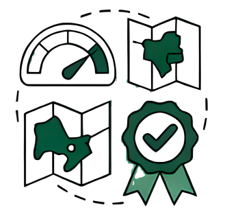 Maps, progress, and verification illustration